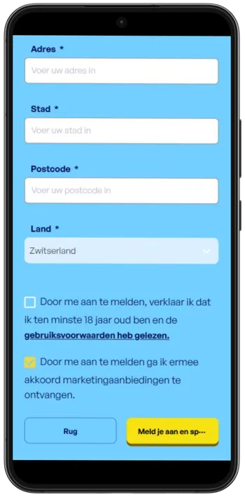 SkyHills Adres en leeftijdsbevestiging